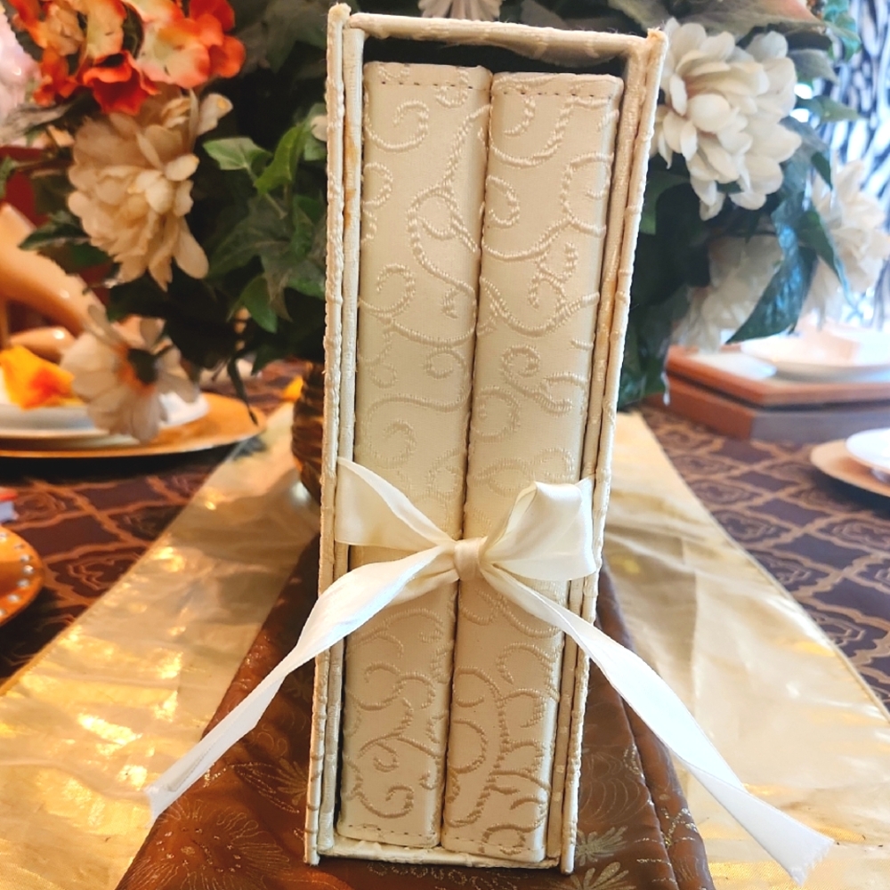 Elegant Cream and Gold Decorative Photo Album Book Set